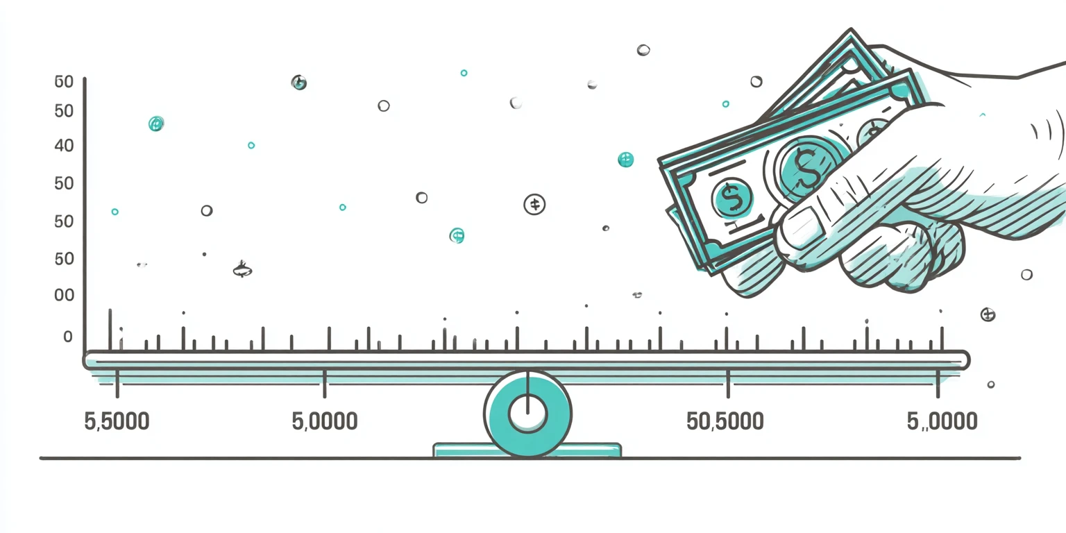 Visual scale showing loan amounts from $500 to $5,000